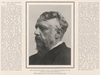 Sir William MacCormac, baronet, pięciokrotny prezes Królewskiego Kolegium Chirurgów autorstwa English Photographer