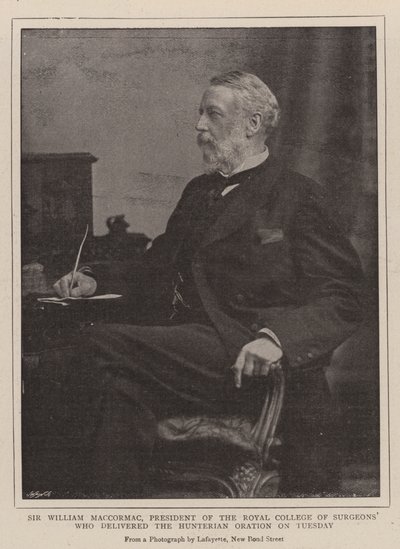 Sir William MacCormac, prezes Królewskiego Kolegium Chirurgów, który we wtorek wygłosił orację Hunterian autorstwa English Photographer