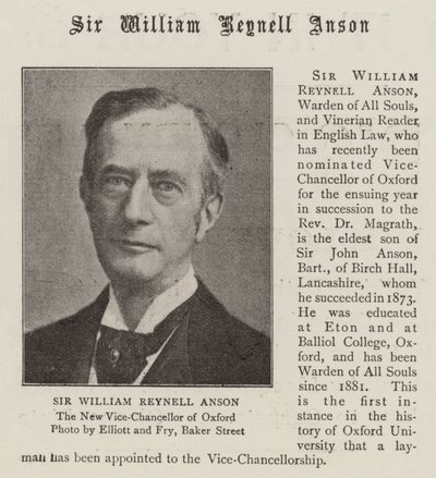 Sir William Reynell Anson autorstwa English Photographer