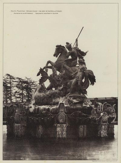 South Fountain Witley Court, siedziba hrabiego Dudley (zdjęcie czarno-białe) autorstwa English Photographer
