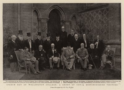 Dzień przemówienia w Wellington College, grupie królewskich wybitnych gości autorstwa English Photographer
