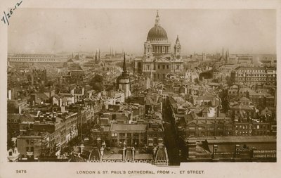 Katedra św. Pawła w Londynie, od strony Fleet Street autorstwa English Photographer
