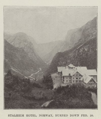 Hotel Stalheim w Norwegii spłonął 20 lutego autorstwa English Photographer
