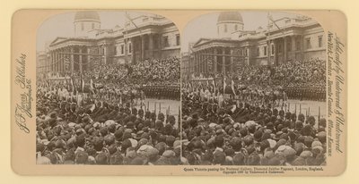 Nadruk stereograficzny Diamentowego Jubileuszu Królowej Wiktorii autorstwa English Photographer