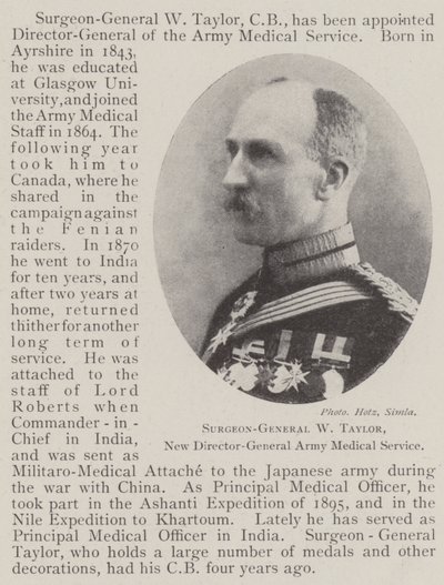 Naczelny chirurg W Taylor, nowy dyrektor generalnej służby medycznej armii autorstwa English Photographer
