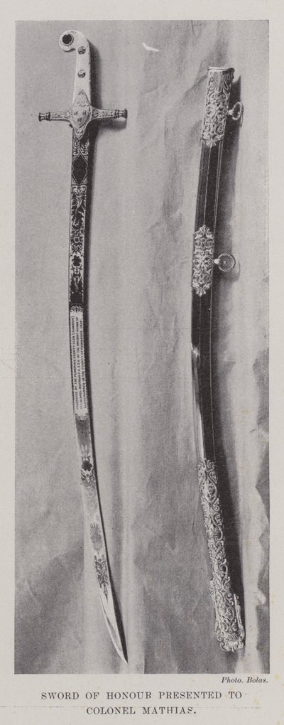 Sword of Honor podarowany pułkownikowi Mathias autorstwa English Photographer