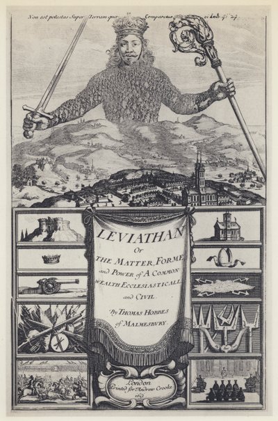 T Hobbes, Lewiatan, Crooke 1651 (zdjęcie czarno-białe) autorstwa English Photographer