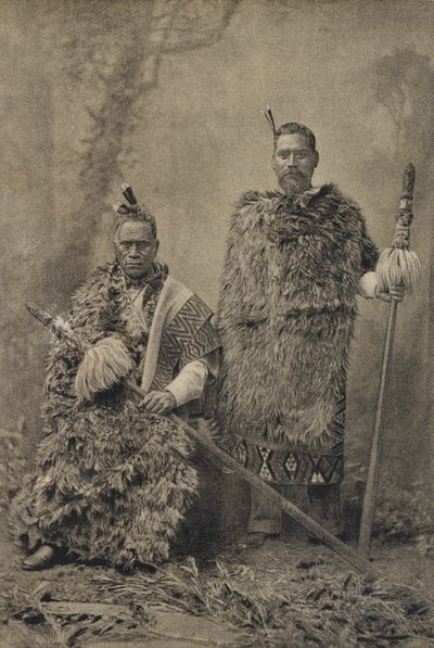 Tawhiao, król Maorysów i major William Te Wheoro (zdjęcie czarno-białe) autorstwa English Photographer