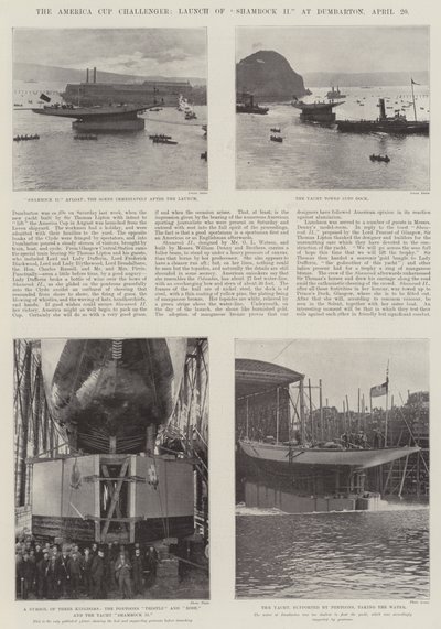 America Cup Challenger, premiera Shamrock II w Dumbarton, 20 kwietnia autorstwa English Photographer