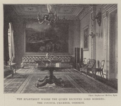 Mieszkanie, w którym królowa gościła Lorda Robertsa, Izba Rady, Osborne autorstwa English Photographer