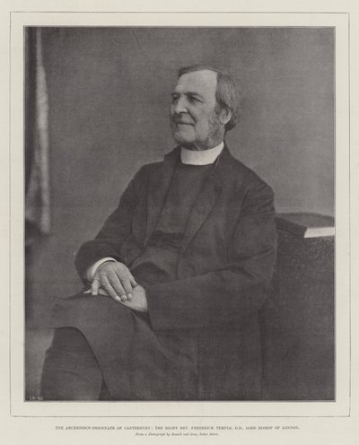 Arcybiskup-Desygnat Canterbury, Right Reverend Frederick Temple, DD, Lord Bishop of London autorstwa English Photographer