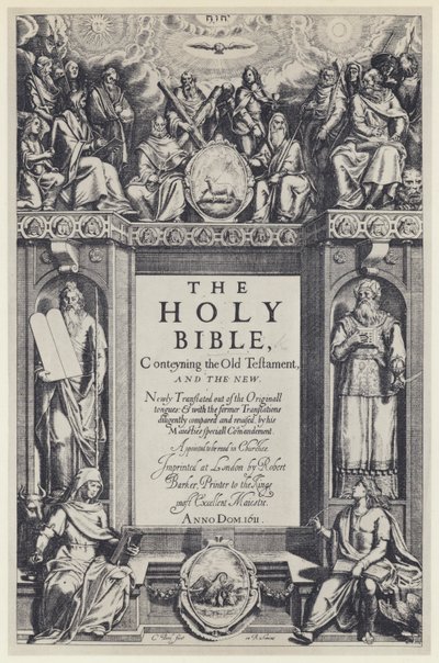 Biblia, R Barker 1611 (zdjęcie czarno-białe) autorstwa English Photographer