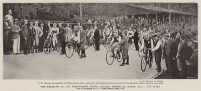 Pobicie rekordu dwudziestu czterech godzin jazdy na rowerze w Herne Hill, Start autorstwa English Photographer