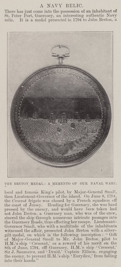 Medal bretoński, pamiątka naszych wojen morskich autorstwa English Photographer