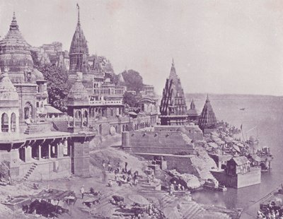 Płonący Ghat, Benares autorstwa English Photographer