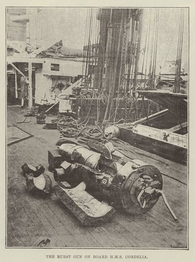 Działo wybuchowe na pokładzie HMS Cordelia autorstwa English Photographer