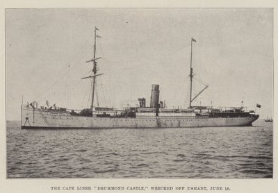 Zamek Cape Liner Drummond, zniszczony w Ushant, 16 czerwca autorstwa English Photographer