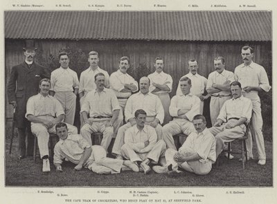 Cape Team of Cricketers, którzy rozpoczynają grę 21 maja w Sheffield Park autorstwa English Photographer