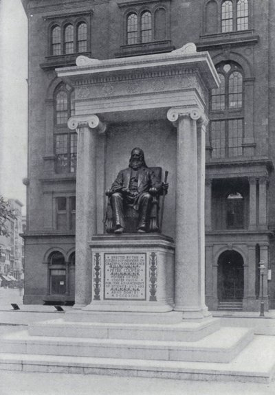 The Cooper Institute and Monument, Nowy Jork (zdjęcie czarno-białe) autorstwa English Photographer
