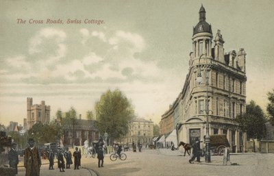 The Cross Roads, Swiss Cottage, Londyn (kolorowe zdjęcie) autorstwa English Photographer