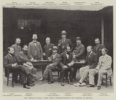 Proces Dreyfusa, niektórzy korespondenci prasowi i artyści w Rennes autorstwa English Photographer