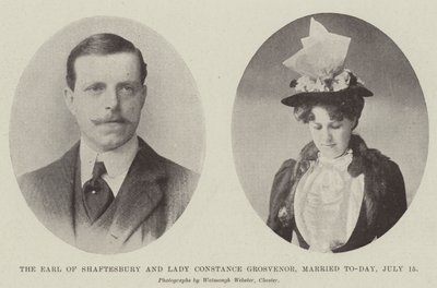 Hrabia Shaftesbury i lady Constance Grosvenor poślubili dziś, 15 lipca autorstwa English Photographer