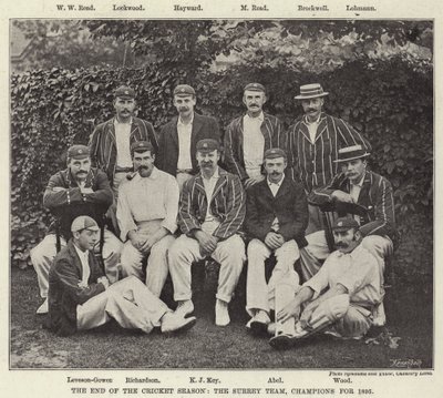 Koniec sezonu krykieta, drużyna Surrey, mistrzowie na rok 1895 autorstwa English Photographer