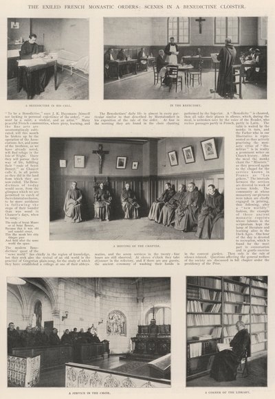 Francuskie zakony na wygnaniu, sceny w klasztorze benedyktynów autorstwa English Photographer