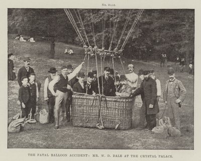Śmiertelny wypadek balonowy, pan WD Dale w Crystal Palace autorstwa English Photographer