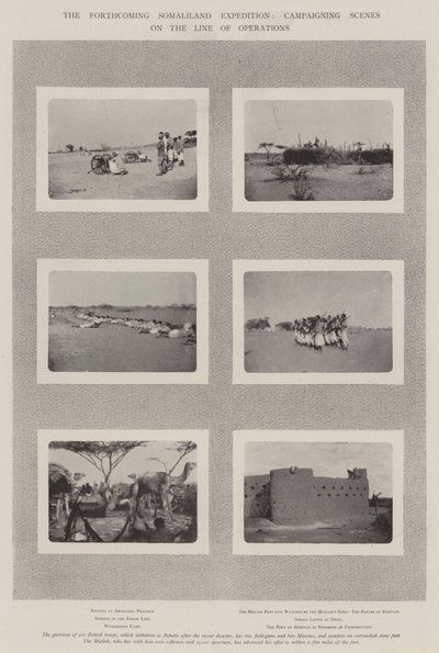 Zbliżająca się wyprawa do Somalilandu, sceny kampanii na linii działań autorstwa English Photographer