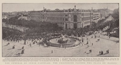 Pogrzeb Senora Castelara, procesja przechodząca przez Plaza de Madrid autorstwa English Photographer