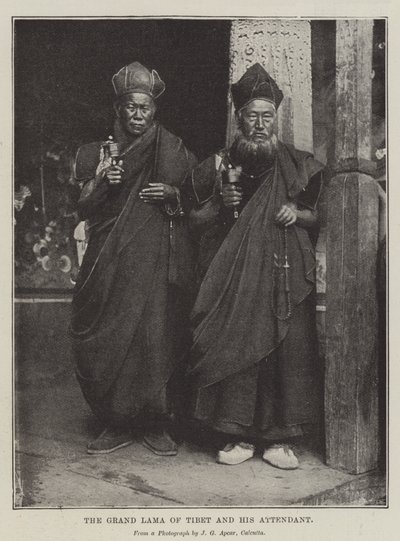 Wielki Lama Tybetu i jego pomocnik autorstwa English Photographer