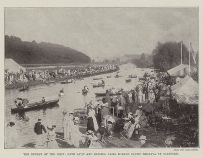 Regaty Henley of the West, Bath Avon i Bristol Ariel Rowing Clubs w Saltford autorstwa English Photographer