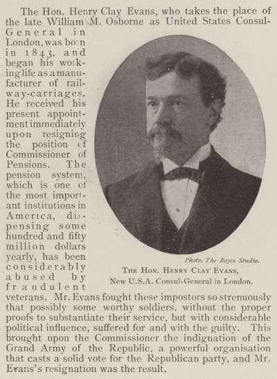 Szanowny Henry Clay Evans, Nowy Konsul Generalny USA w Londynie autorstwa English Photographer
