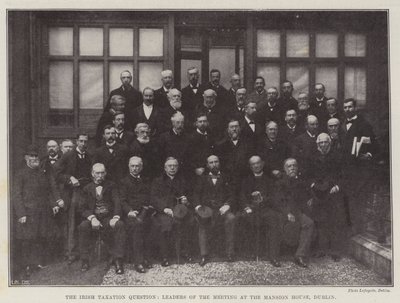 Kwestia irlandzkiego opodatkowania, Liderzy Spotkania w Mansion House, Dublin autorstwa English Photographer
