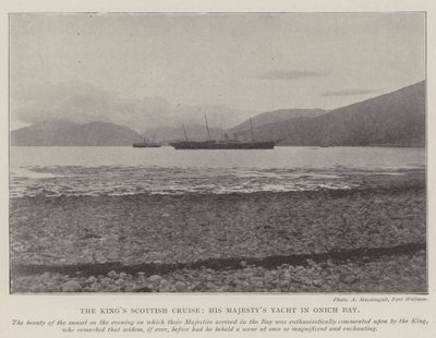 Kings Scottish Cruise, jacht Jego Majestys w Onich Bay autorstwa English Photographer