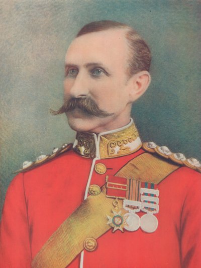 Zmarły generał dywizji Sir W. Penn Symons. Śmiertelnie ranny na wzgórzu Talana w RPA autorstwa English Photographer