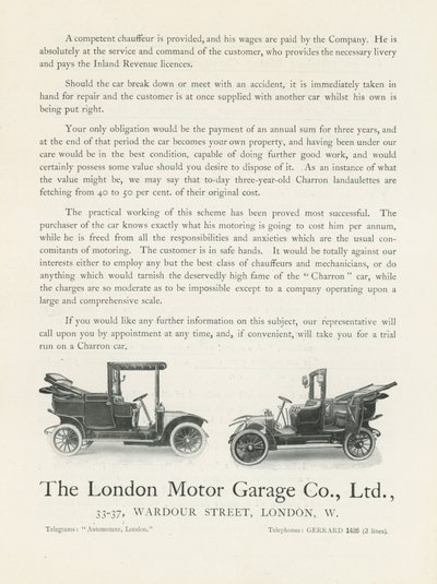Londyn Motor Garage Co autorstwa English Photographer
