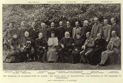Wizyta markiza Salisbury w Ulster, przyjęcie domowe w Mountstewart, rezydencja markiza Londonderry autorstwa English Photographer