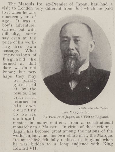 Markiz Ito, były premier Japonii, z wizytą w Anglii autorstwa English Photographer