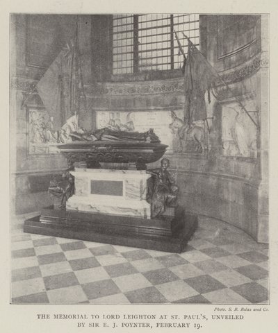 Pomnik Lorda Leightona w St Pauls, odsłonięty przez Sir E J Poyntera, 19 lutego autorstwa English Photographer