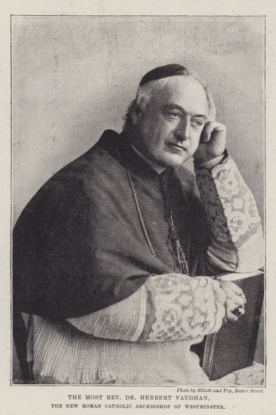 Przewielebny dr Herbert Vaughan, nowy rzymskokatolicki arcybiskup Westminster autorstwa English Photographer