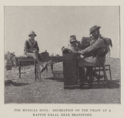 Musical Boer, Rekreacja na Veldt w Kaffir Kraal niedaleko Brandfort autorstwa English Photographer