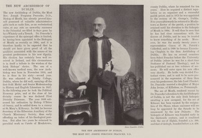 Nowy Arcybiskup Dublina, Przewielebny Joseph Ferguson Peacocke, DD autorstwa English Photographer