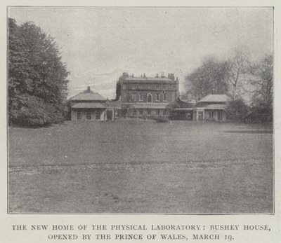 Nowy Dom Laboratorium Fizycznego, Bushey House, otwarty przez księcia Walii, 19 marca autorstwa English Photographer