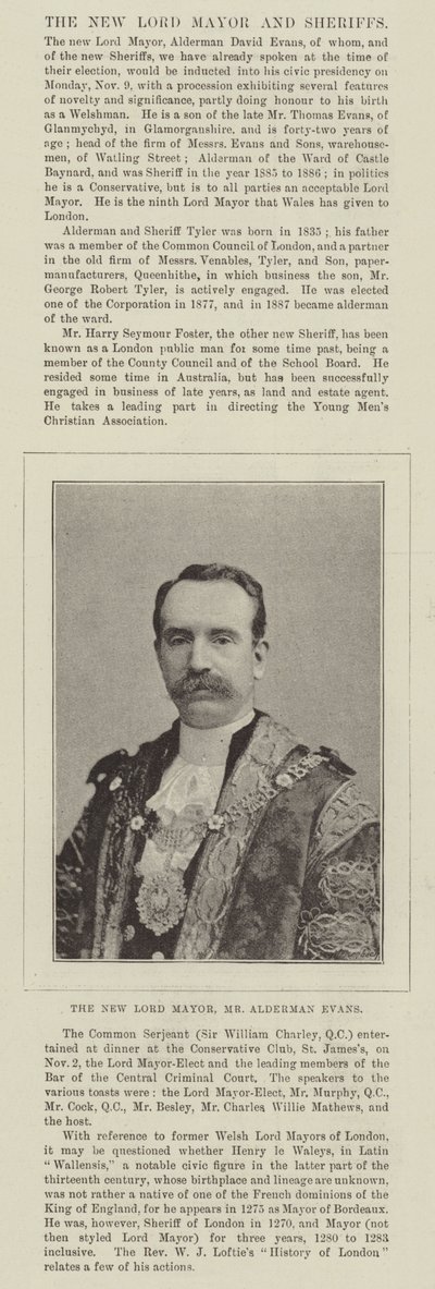 Nowy Lord Burmistrz, Pan Alderman Evans autorstwa English Photographer