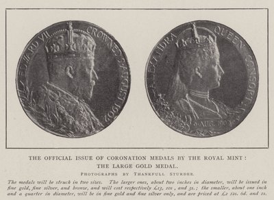Oficjalne wydanie Medali Koronacyjnych Mennicy Królewskiej, Wielki Złoty Medal autorstwa English Photographer