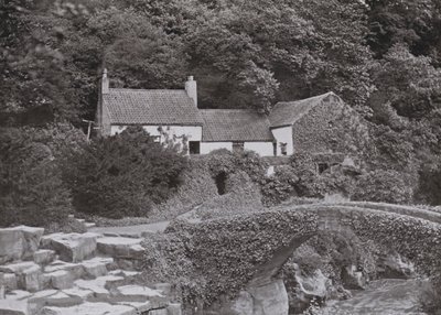 Stary młyn, Jesmond Dene (zdjęcie czarno-białe) autorstwa English Photographer
