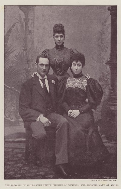 Księżniczka Walii z księciem Karolem z Danii i księżną Maud z Walii autorstwa English Photographer