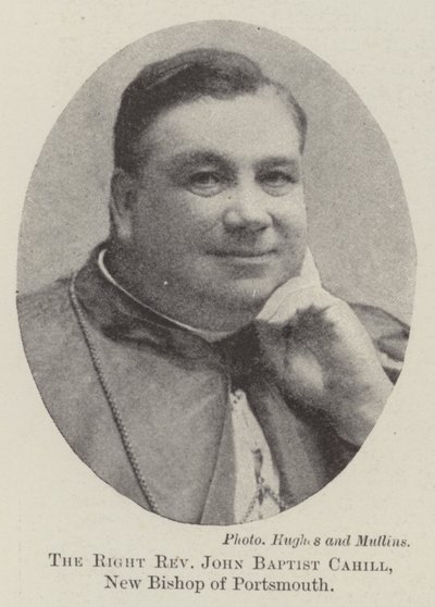 Właściwy wielebny John Baptist Cahill, nowy biskup Portsmouth autorstwa English Photographer